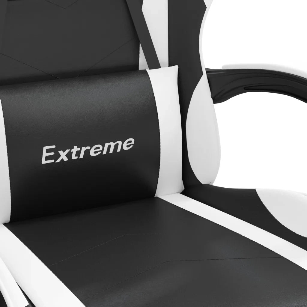 Sedia da Gaming Girevole Nero e Bianco in Similpelle 349572
