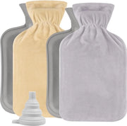 Sacca di acqua calda morbida 2 l grande per borse di acqua calda per mani - Sacca di acqua calda con chiusura a gomito - Pelle (4 pezzi)