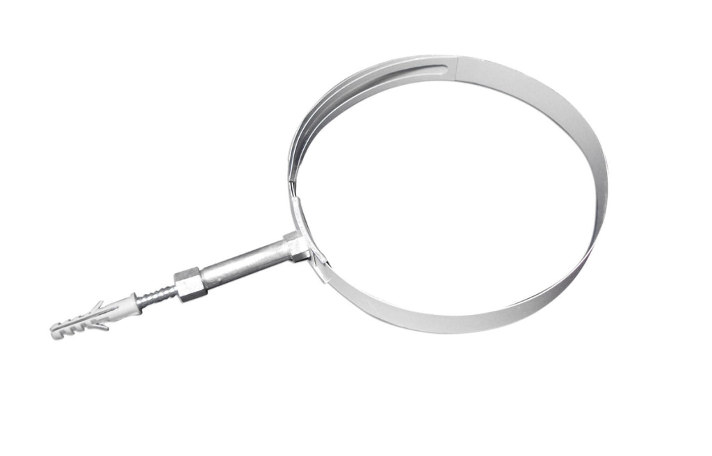 COLLARE A REGOLAZIONE VARIABILE PER TUBI-FUMO VERNI. BIANCO- Diam. 80-140- DH- pezzi 1