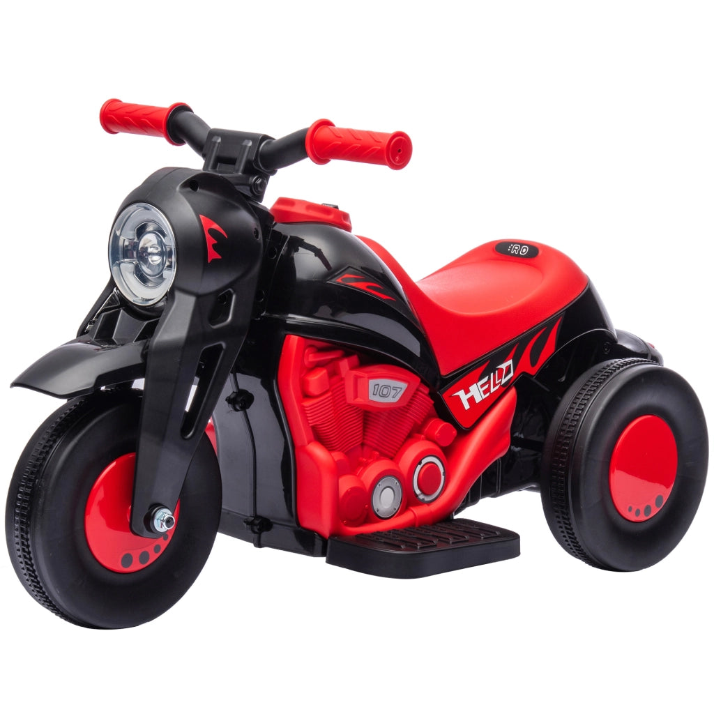 Motociclo Elettrico Bambini 2-5 Anni ¨C Zephmum ¨C 3 Ruote, Rosso, 6V