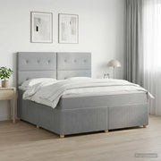Letto Box Spring LED con Materasso Grigio Chiaro 160 x 200 cm 3455895