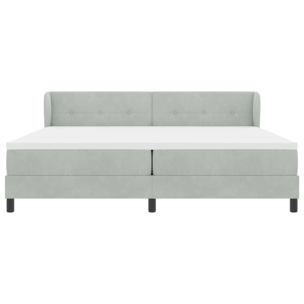 Struttura Letto A Rete Con Materasso Grigio Chiaro 200x200 cm Velluto