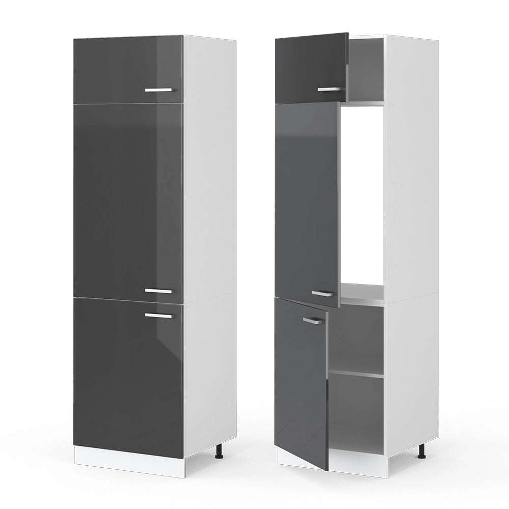 Vicco Dispensa universale Antracite lucido 60 cm con porte