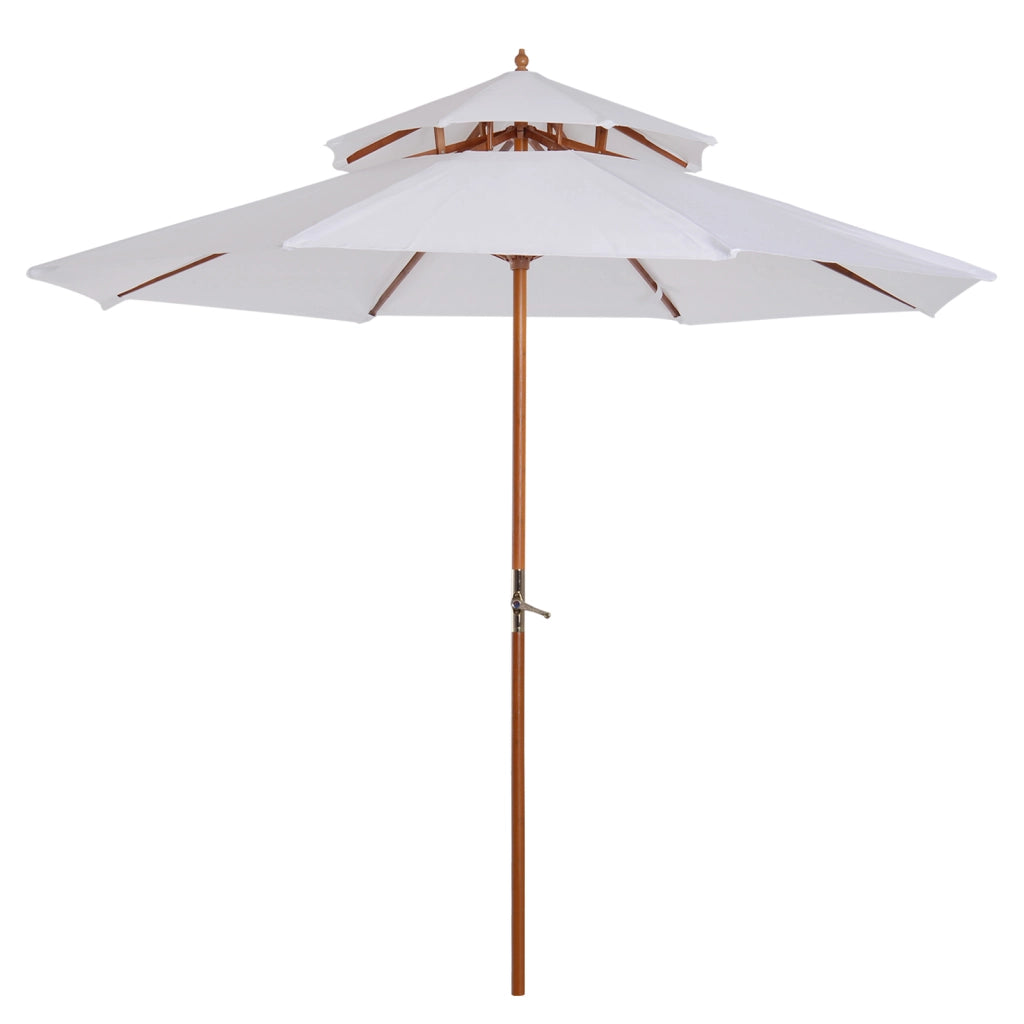 Ombrellone in legno Parasole da giardino parasole in legno Parasol Spasolatore Doppio Crema