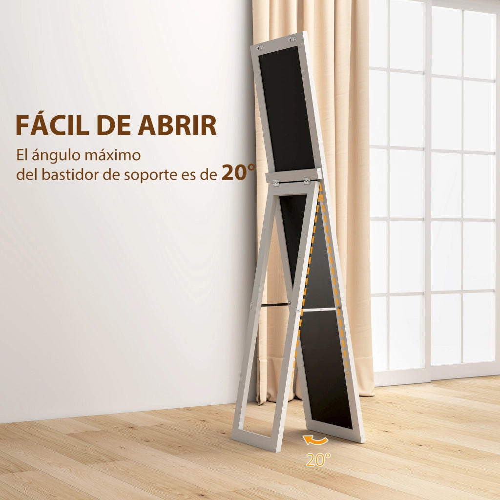 Specchio a Pieno Corpo Inclinabile ¨C Zephmum ¨C Bianco Veteado 157x37 cm