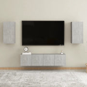 Set Mobili TV 4 pz Grigio Cemento in Truciolato  cod mxl 26966