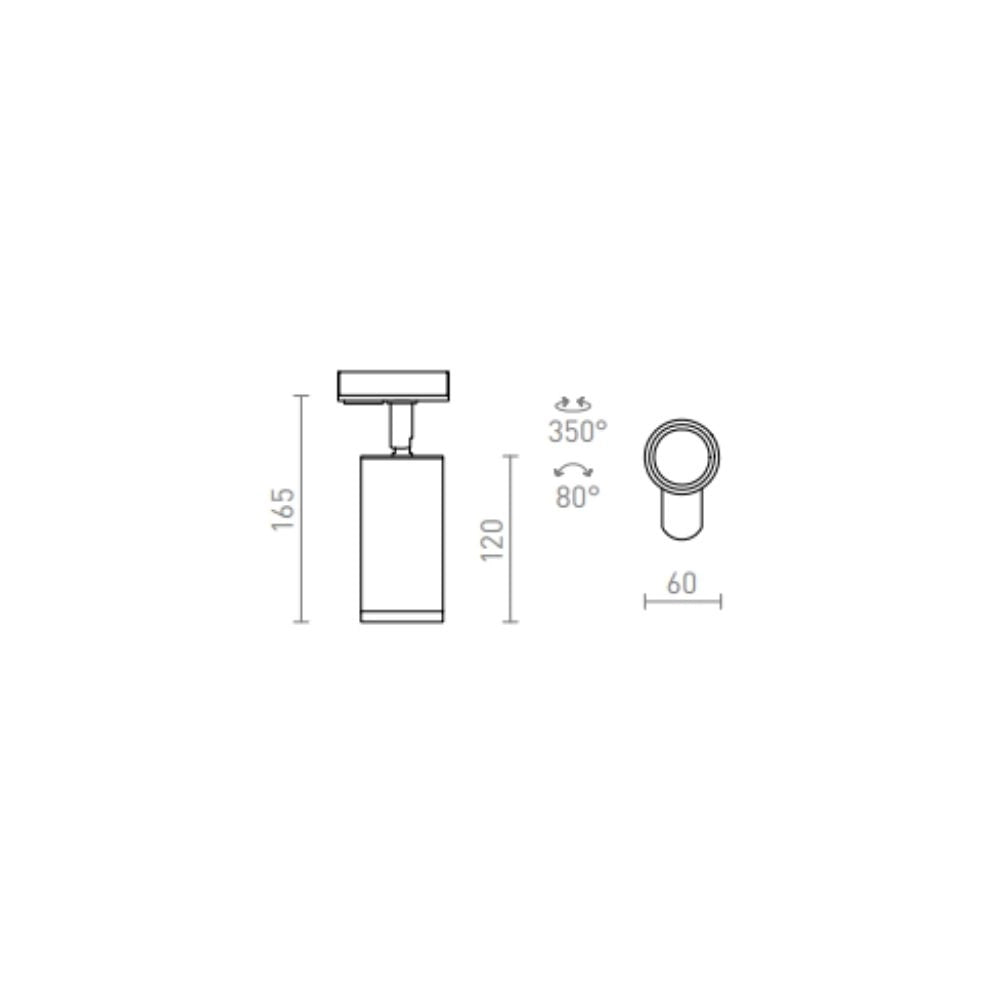 Faretto cilindrico BELENOS per binario monofase nero 230V LED GU10 9W