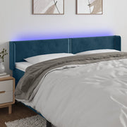 Testiera a LED Blu Scuro 183x16x78/88 cm in Velluto 3123160