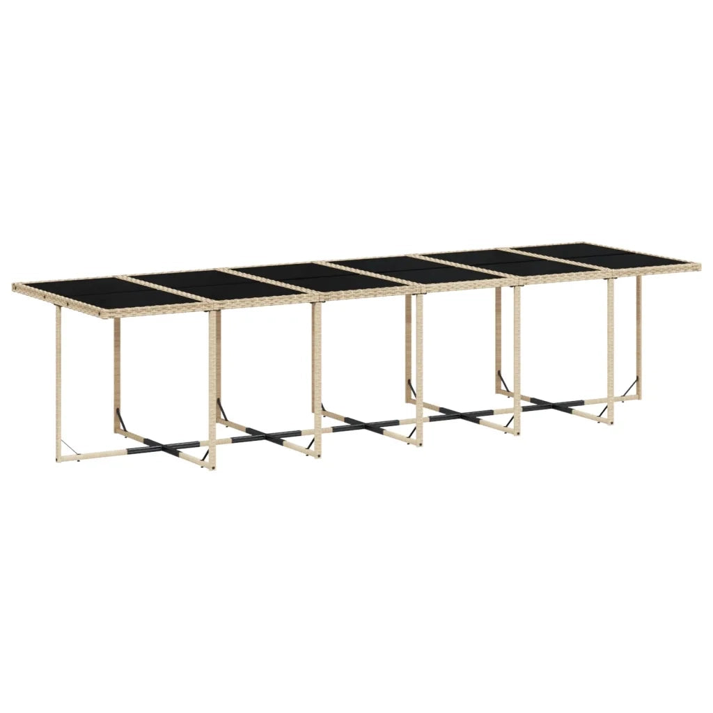 Set da Pranzo da Giardino 13 pz con Cuscini Beige in Polyrattan 3277713