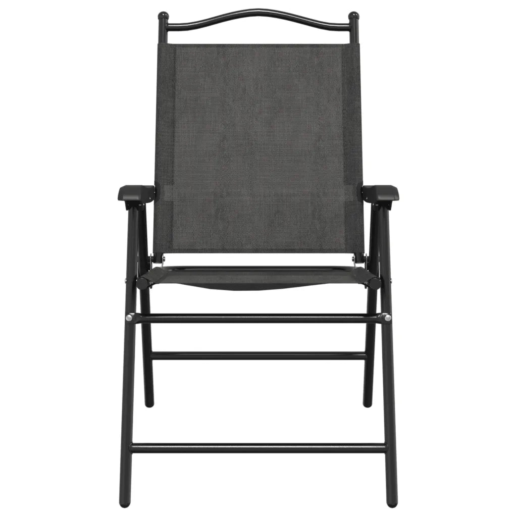 Sedie Giardino Pieghevoli 4 pz Grigio Mélange Acciaio Textilene 3157287