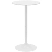 Tavolo da Bar Rotondo, Tavolo Bistrò, Tavolo da Cucina, Stile Contemporaneo, Piano Dipinto e Struttura in Acciaio, Bianco