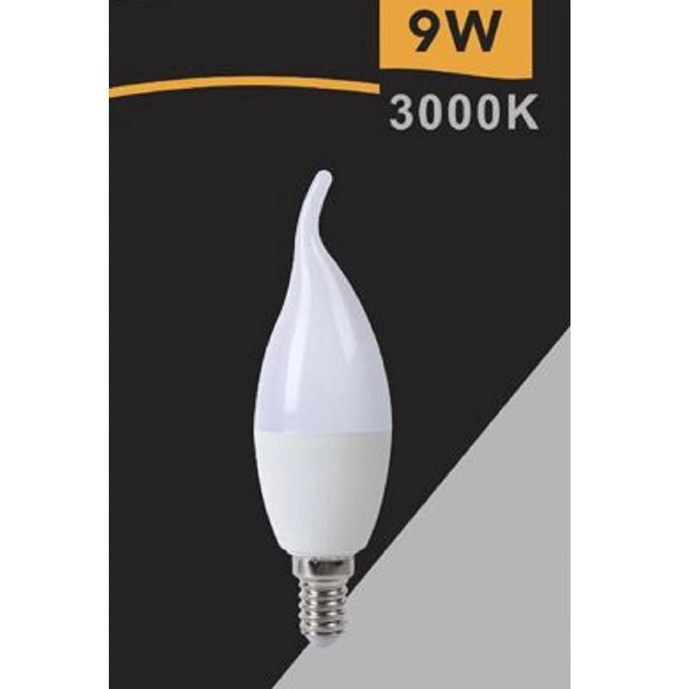 Trade Shop - Lampadina Led E14 9watt Candela Fiamma Smd C37 Luce Naturale Calda Fredda C37-9w -