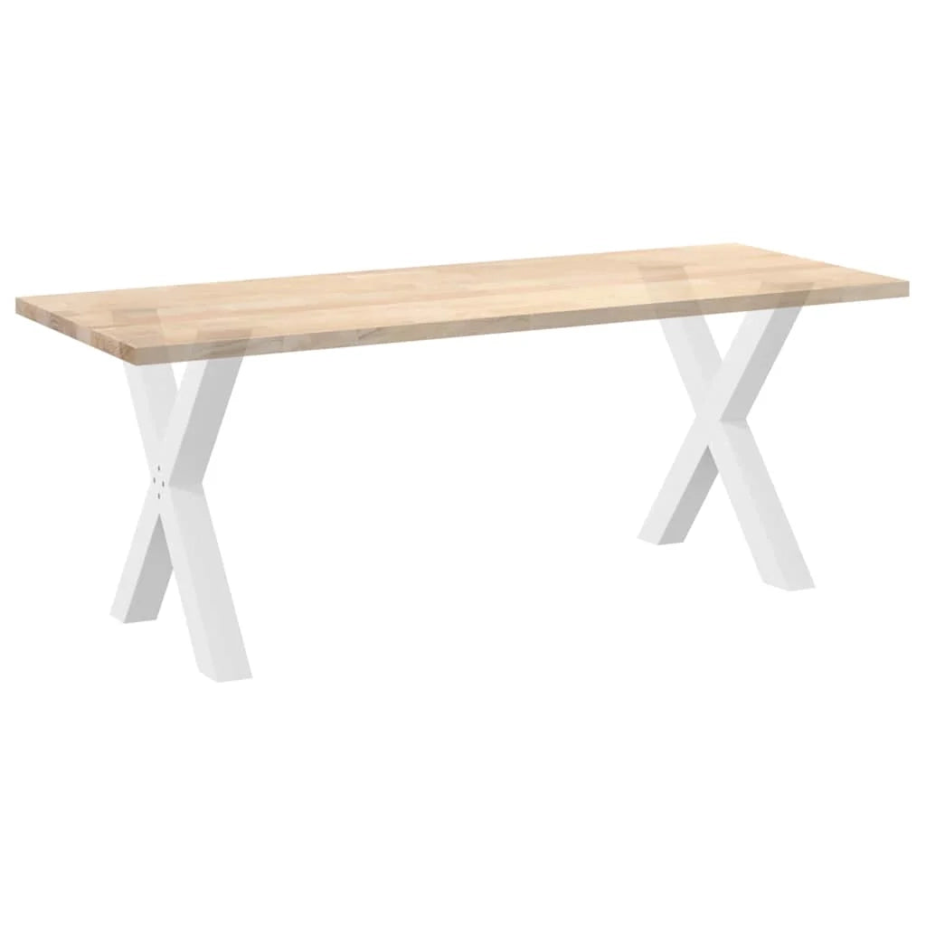Set di 2 gambe per tavolo da pranzo a forma di X 70 x 73 cm struttura moderna e robusta in acciaio bianco 02_0057249