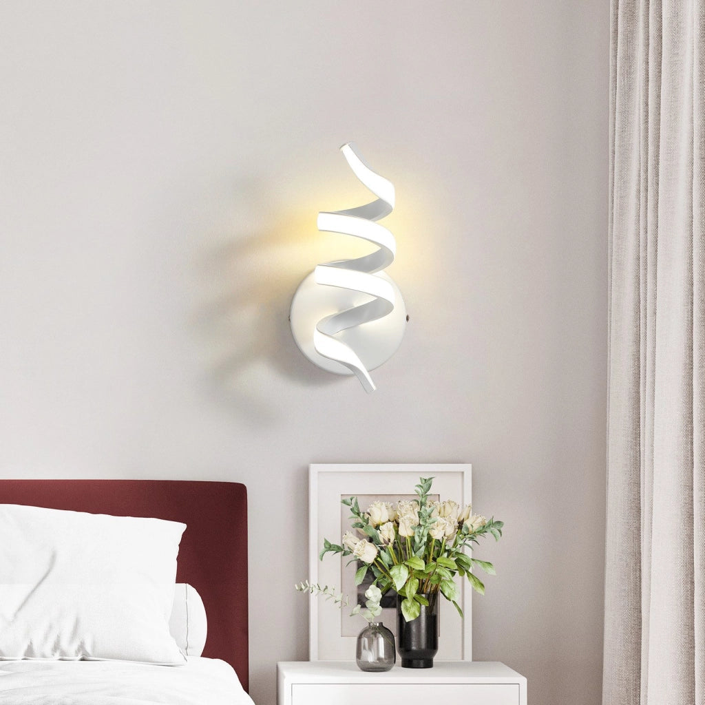 ZMH Applique a LED per interni bianca moderna 7W bianco caldo per soggiorno