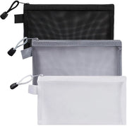 Pacchetto di 3 contenitori trasparenti, piccolo sacchetto trasparente con chiusura a zip, contenitore, contenitore, contenitore, piccolo contenitore trasparente per cosmetici, piccolo, per organizzare materiali scolastici.