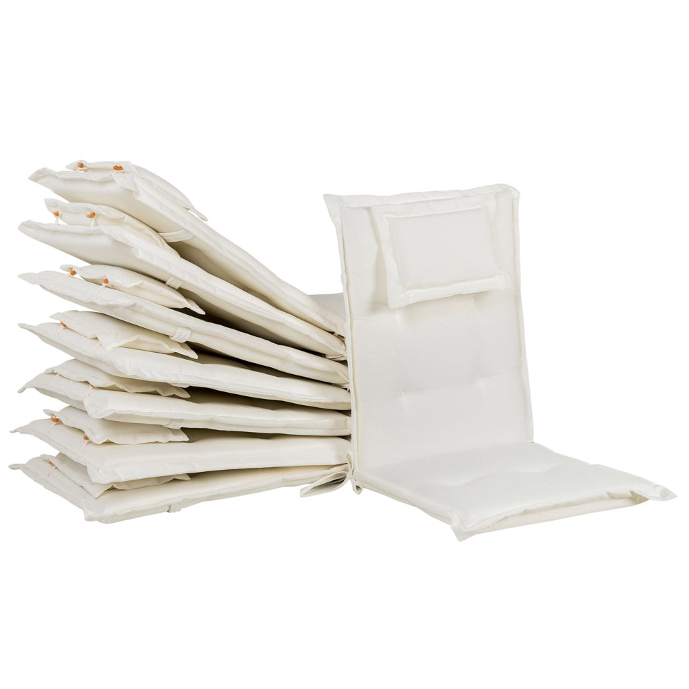 Cuscini di ricambio per sedie da esterno Set di 8 cuscini con imbottitura spessa in tessuto bianco sporco resistente ai raggi UV
