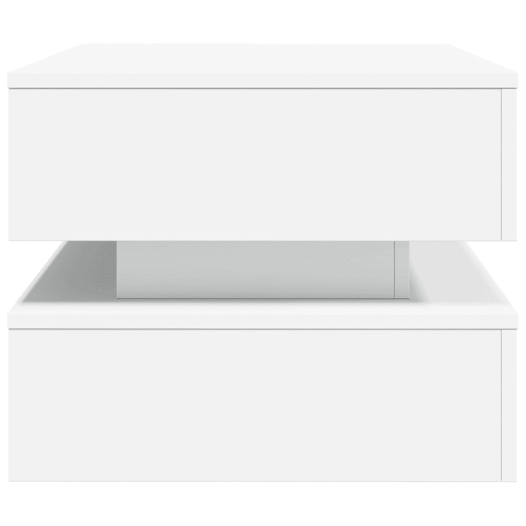 Tavolino da salotto | Tavolino da caff¨¨ | Tavolino da Soggiorno con Luci LED Bianco 90x50x40 cm