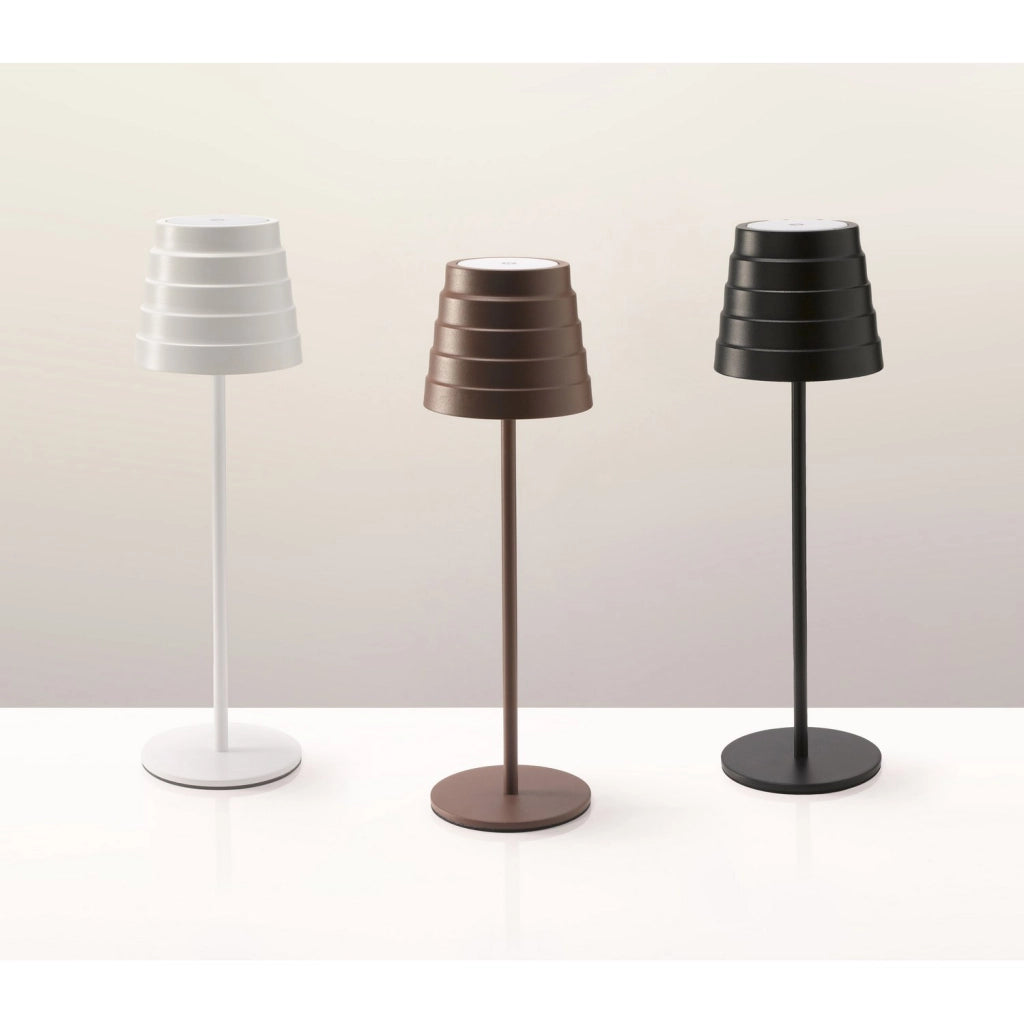 Lampada da tavolo led ricaricabile IP54 colore bianco mod. Maya