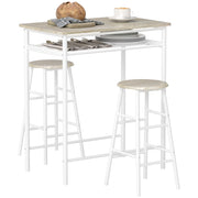 Set Bancone Bar e 2 Sgabelli Alti in Legno ¨C zephmum ¨C Bianco