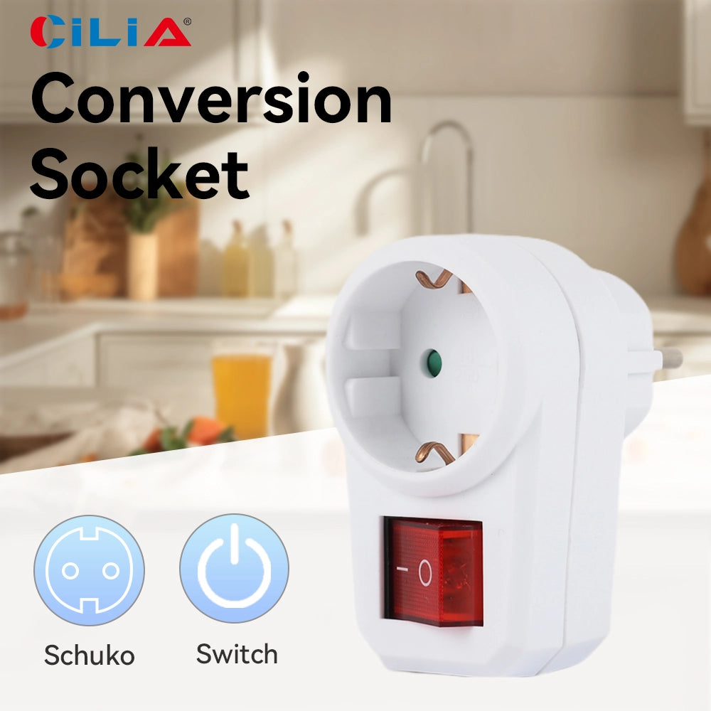 Presa Elettrica Schuko con Interruttore ¨C zephmum ¨C Bianca, Tipo F