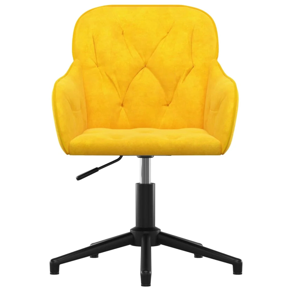 Sedia girevole da ufficio/seduta da studio velluto giallo 02_0024143