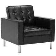 Poltrona/poltrona/seduta/divano lounge/club/soggiorno con rivestimento sintetico nero 1102164/3