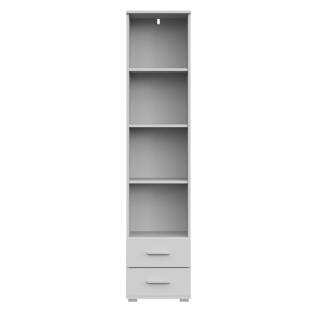 Libreria FAUSKE - 2 Cassetti - Bianco - Larghezza 40 cm, Altezza 180 cm, Profondit? 34 cm
