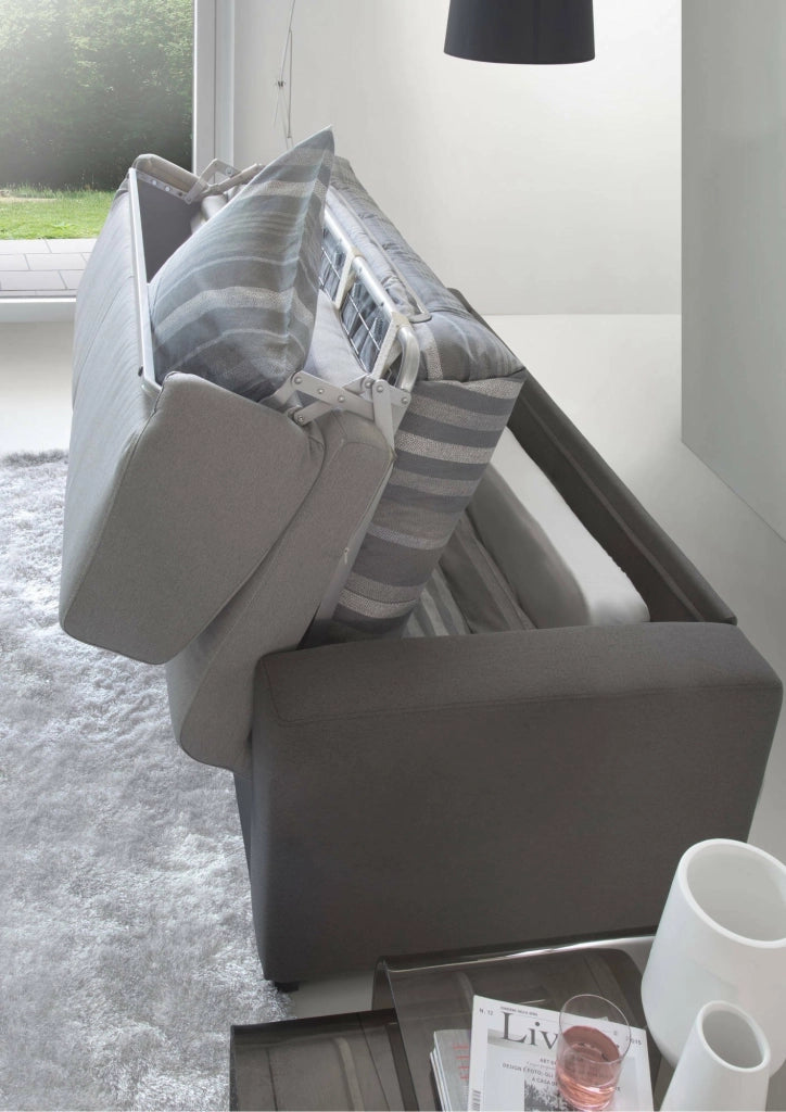 Andymion, Divano Letto 2 Posti Sfoderabile Made in Italy, 200x95 cm Grigio