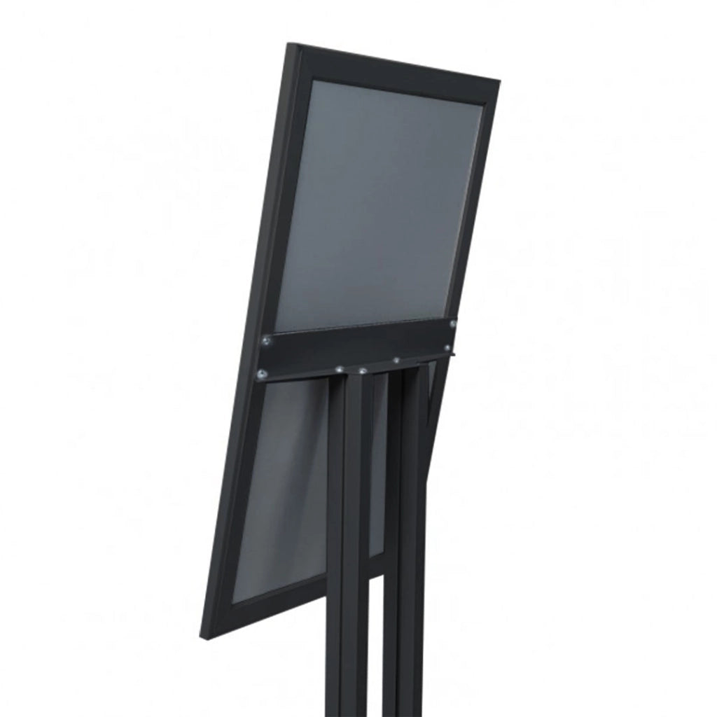 Espositore a Leggio con Piantana 51,4x79 cm in Alluminio Porta Menù Nera