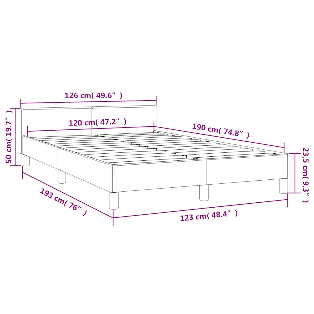 vidaXL Giroletto senza Materasso Crema 120x190 cm Similpelle