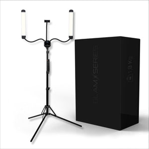 GlamSeries GlamLuminater Luce LED, lampada con 2 bracci flessibili, temperatura di colore regolabile in continuo, lampada con telecomando, illuminazione per make-up artist