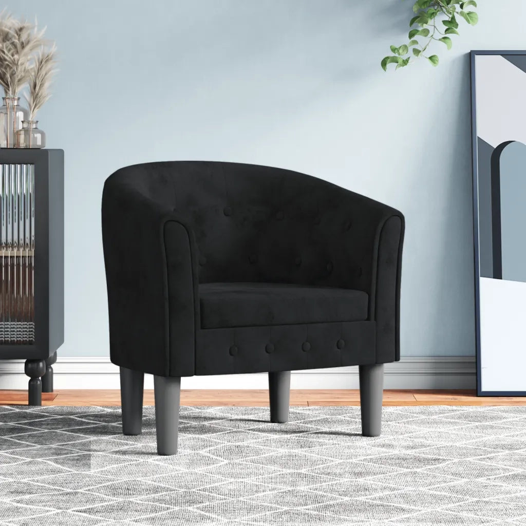 Poltrona | Sedia Relax Cabriolet Nera in Velluto