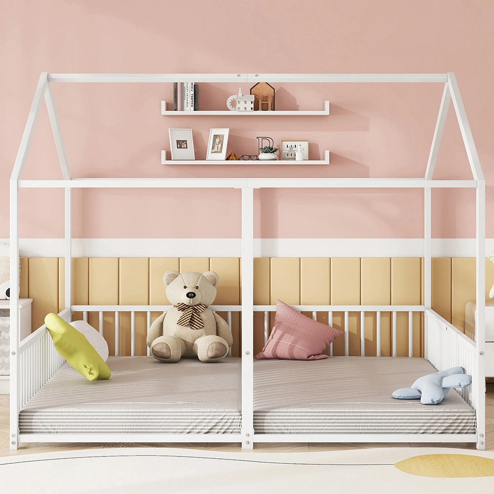 Letto a castello per bambini - Xylo - 90x200 cm - Bianco - Design casa con rampa e scala