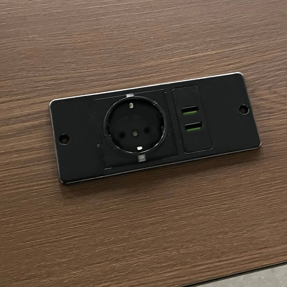 Letto a Soppalco Gaming in Metallo con LED e Scrivania ¨C MINIMAL ¨C Nero 140x200