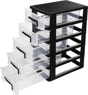 Cassettiere multifunzionale in plastica - contenitore di archiviazione - supporto per ufficio domestico (nero)