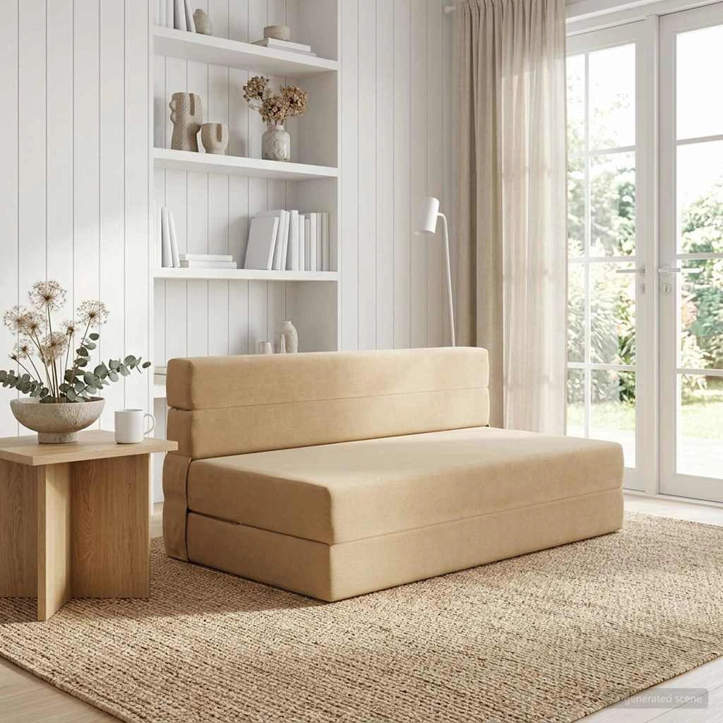 Divano Letto Pieghevole Verde Grigio 152 x 86,5 x 60 cm Tessuto 900134