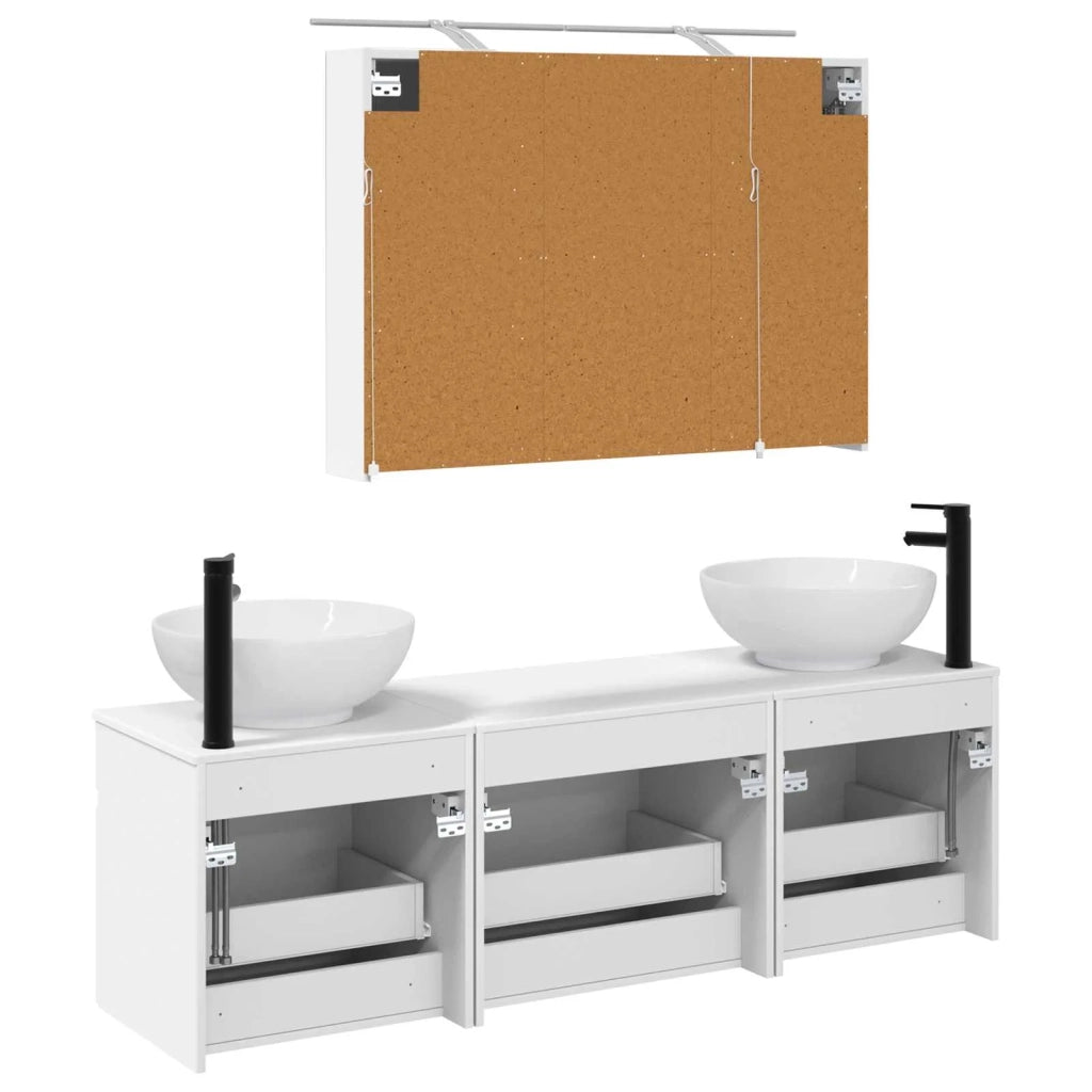 Set di Armadi da Bagno 4 pcs Bianco 100 x 14,5 x 70 cm 3406615