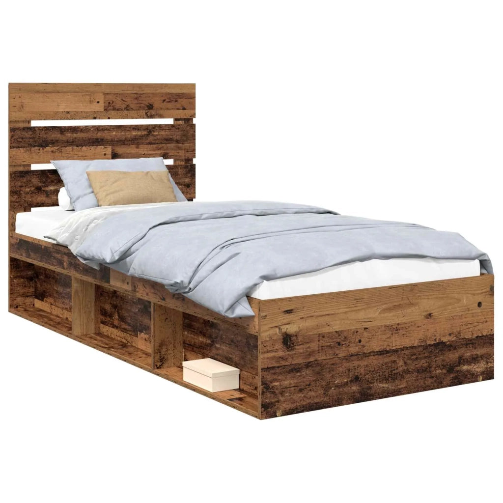 Struttura del letto-Giroletto Legno vecchio 90 x 190 cm Pino massello 459907