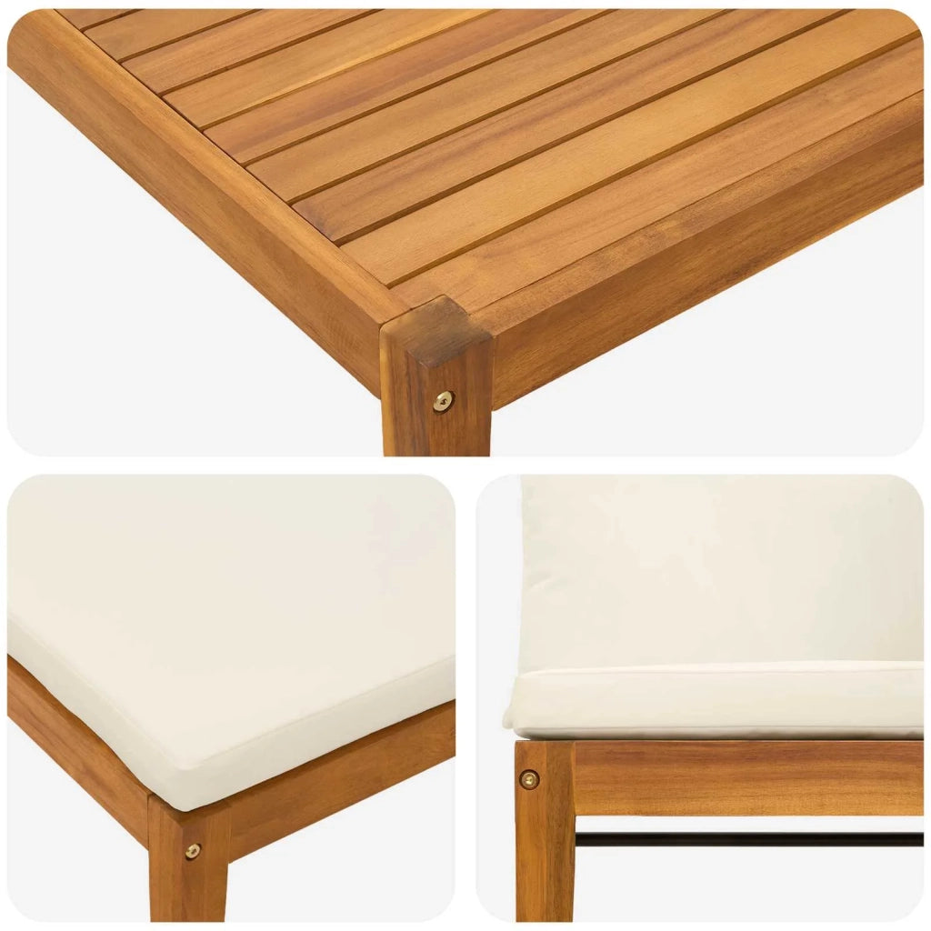 4 pcs Legno massiccio di acacia e corda Naturale 3407788