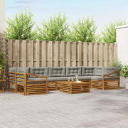 Set di divani da esterno 8 pcs Grigio Naturale e Chiaro