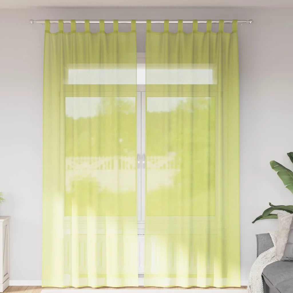 Tende in Voile con Linguetta 2 pz Verde Mela 4102255