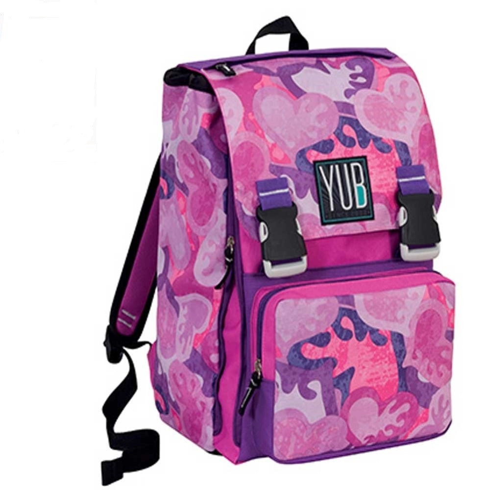 Trade Shop - Zaino Sdoppiabile Estensibile Big Murales Yub Girl Rosa Ragazze Scuola Media -