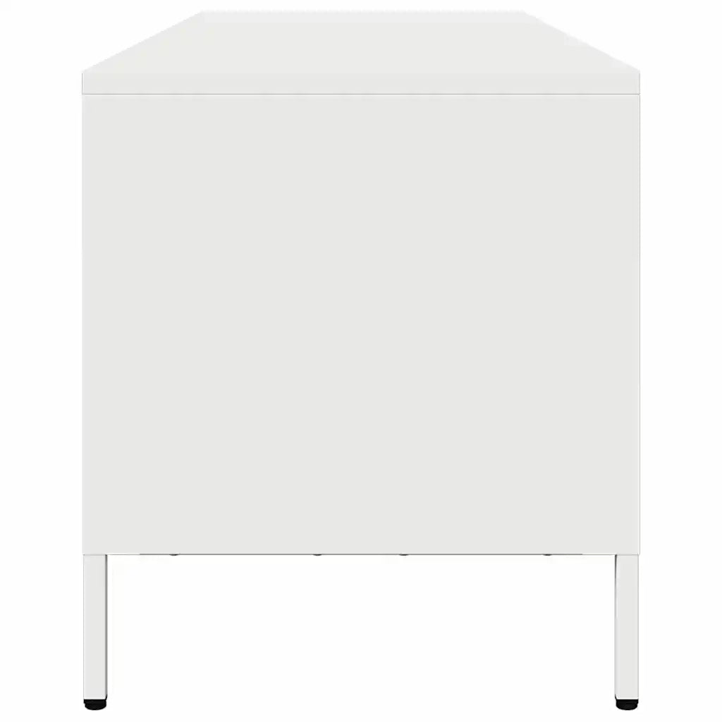 Mobile TV Bianco 202x39x43,5 cm in Acciaio Laminato a Freddo