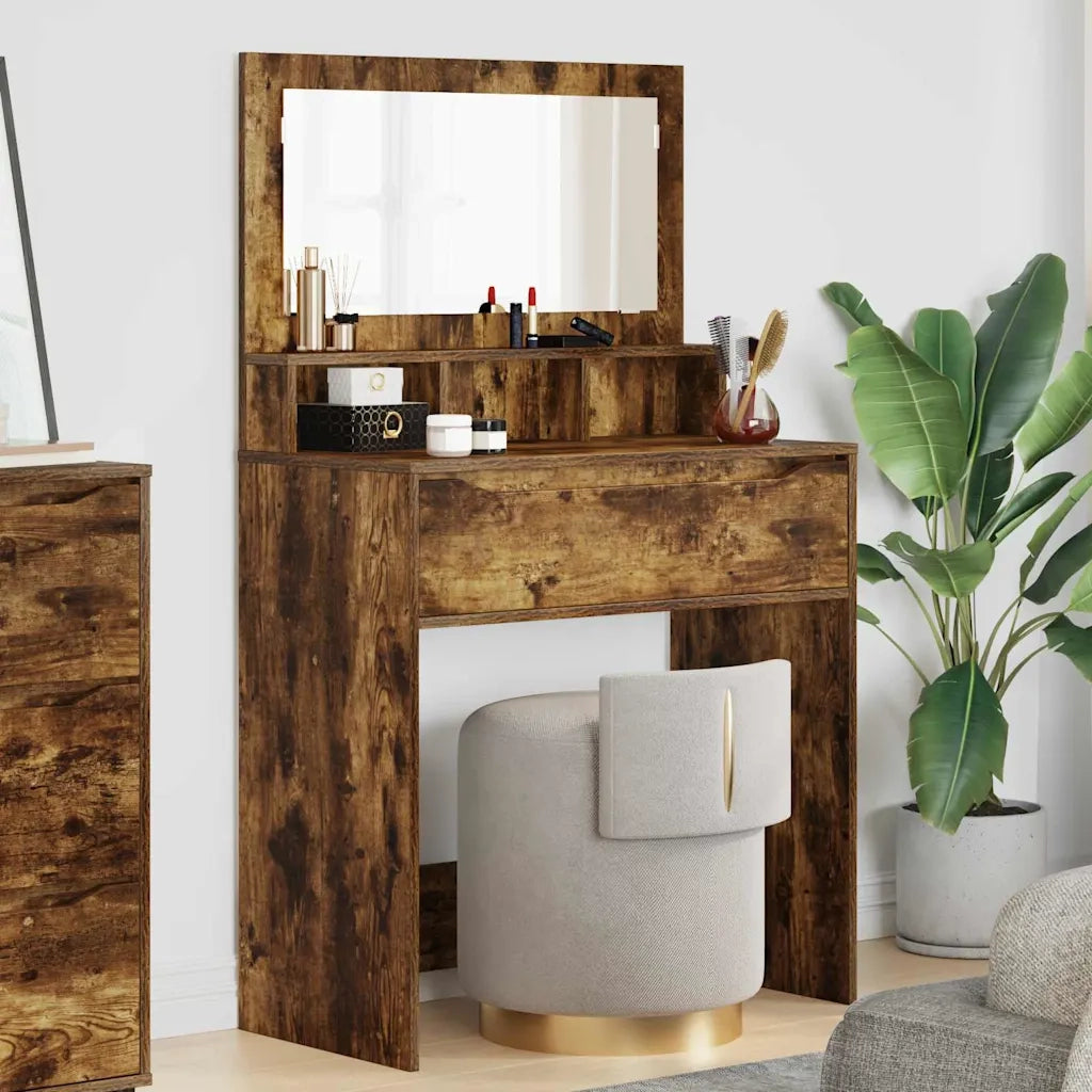 Tavoli da Trucco per Camera da Letto con cassetto Rovere fumé