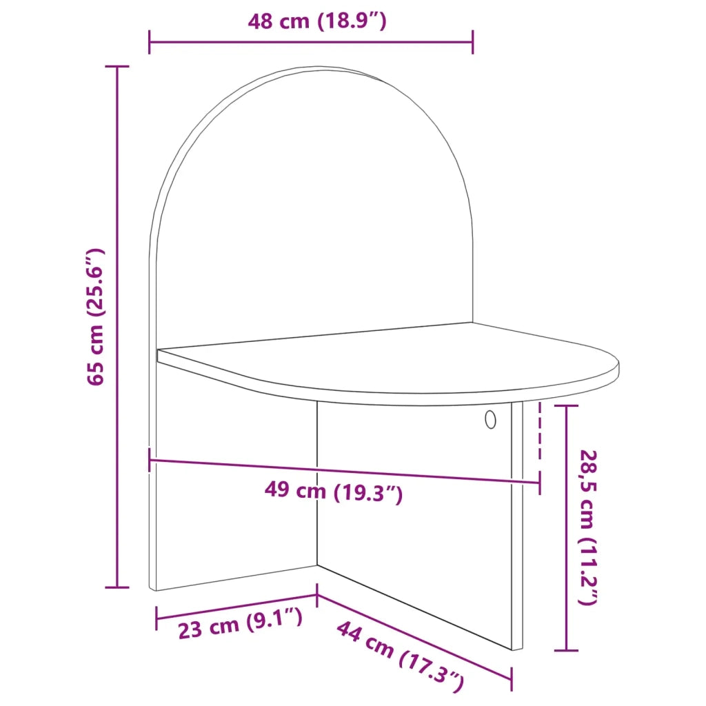 Comodino Bianco Lucido 48 x 49 x 65 cm Legno ingegnerizzato 8001121