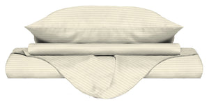 Copripiumino Matrimoniale con Sacco e Federe in Raso di Poliestere Panna