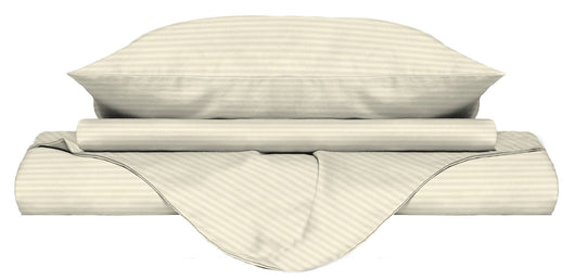 Copripiumino Matrimoniale con Sacco e Federe in Raso di Poliestere Panna