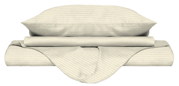 Copripiumino Matrimoniale con Sacco e Federe in Raso di Poliestere Panna