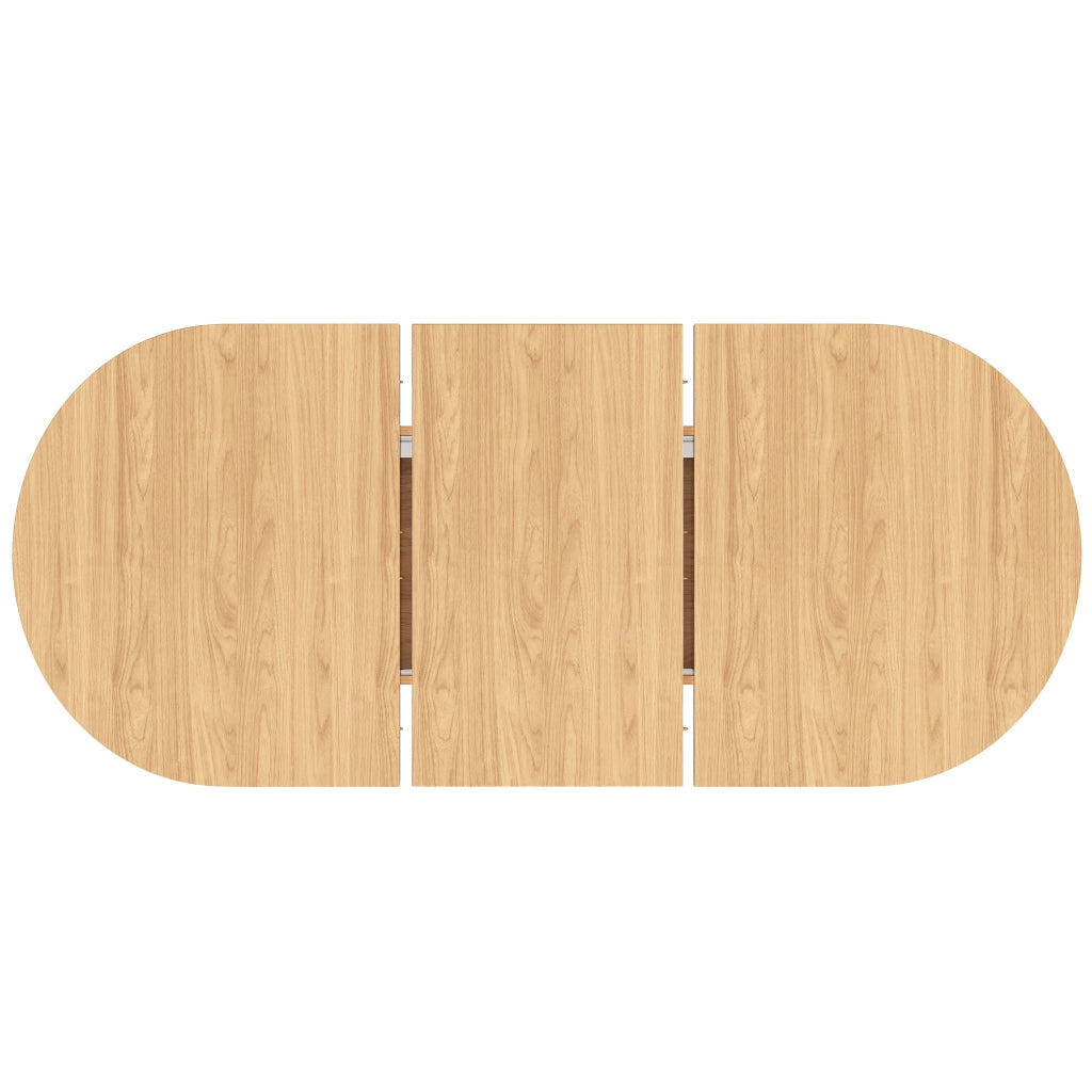 Tavolo da pranzo allungabile, con ripiano portaoggetti, piano rinforzato, in MDF, color legno naturale