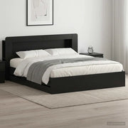 Telaio del letto con storage con testiera Nero 180 x 200 cm 3434064